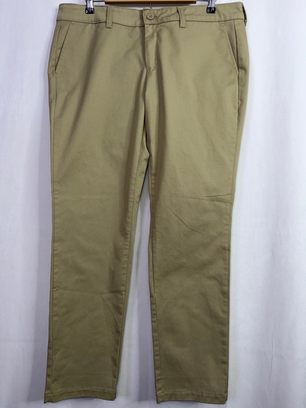 Dickies Skinny Womens Straight Leg Khaki Pants Stretch With Pockets